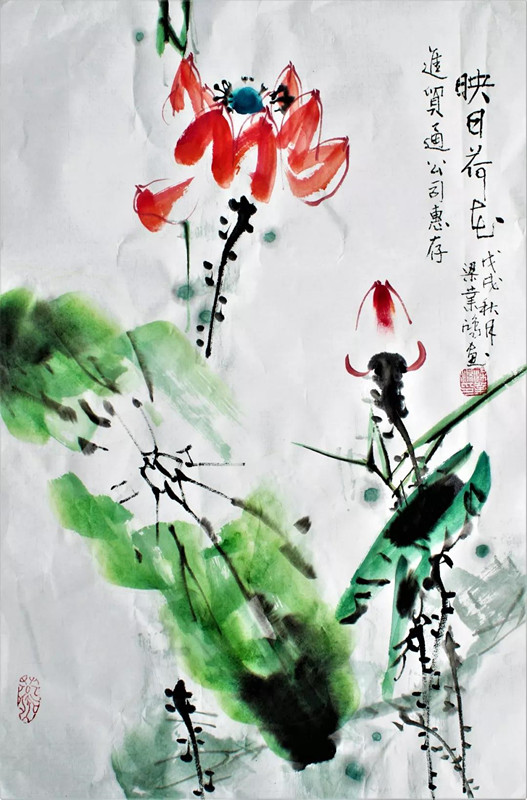 進(jìn)貿(mào)通周末|著名國畫大師蒞臨進(jìn)貿(mào)通贈(zèng)《映日荷花》《紫氣東來》
